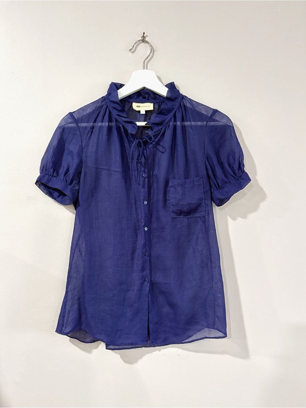 Athé Vanessa Bruno Blouse Women US 6 EU 38 Blue Silk Office Quiet Luxury Top